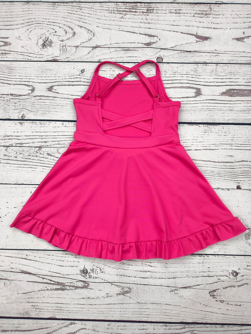 Hot Pink Toddler Athletic Dress with Ruffle