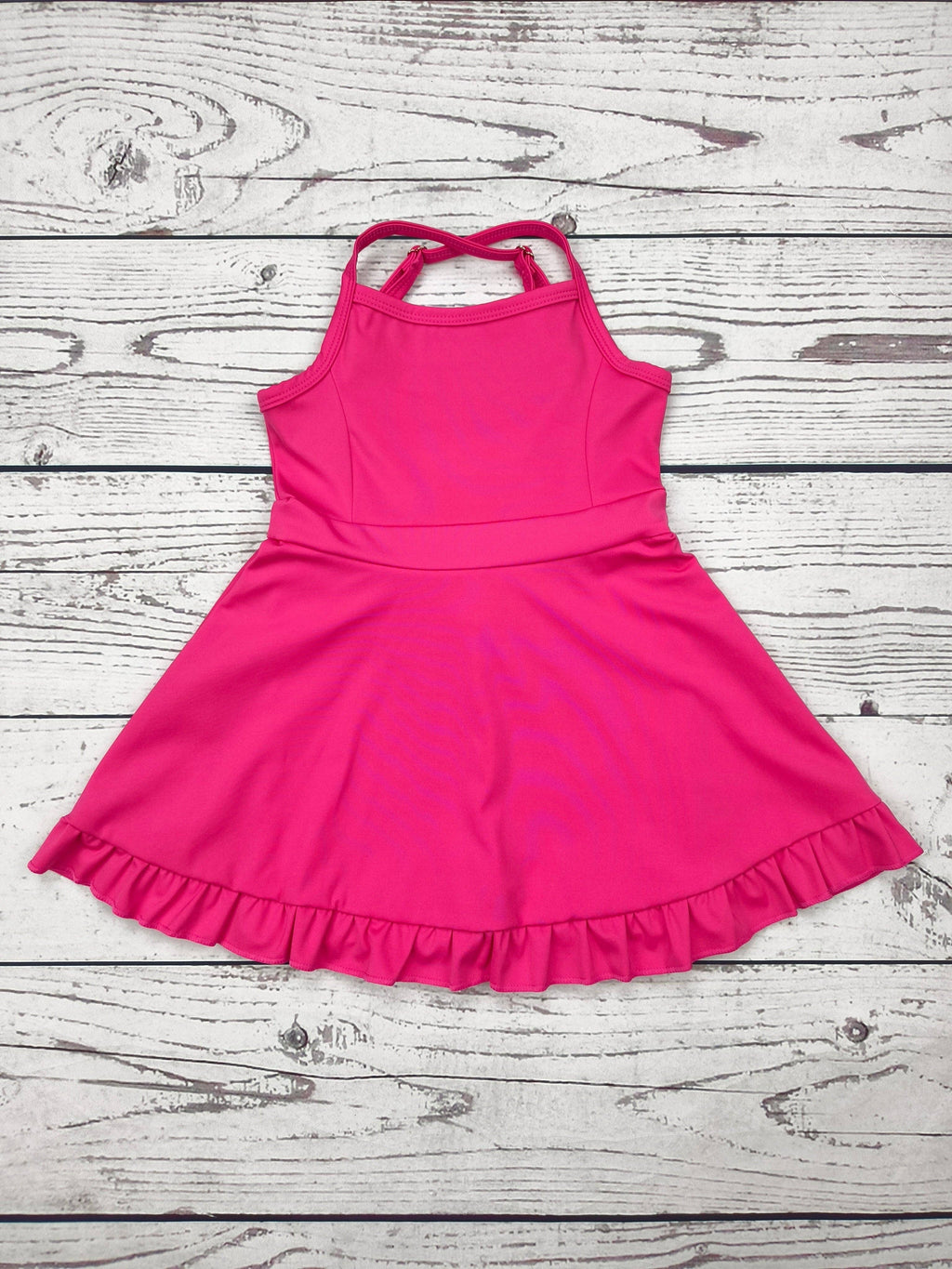 Hot Pink Toddler Athletic Dress with Ruffle