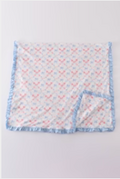 Blue Bow and Lattice Print Blanket