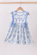 Baby Blue Floral Cross Bloomer Set